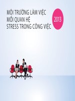MÔI TRƯỜNG LÀM VIỆC MỐI QUAN HỆ STRESS TRONG CÔNG VIỆC
