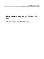 Tài liệu hướng dẫn Đào tạo viên Khóa tập huấn Kinh doanh lưu trú du lịch tại nhà dân