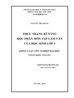 Thực trạng kĩ năng học phân môn tập làm văn của học sinh lớp 3