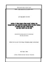 Quản lý ứng dụng công nghệ thông tin trong  đào tạo chuyên ngành điện tử viễn thông  ở trường đại học công nghệ, đại học quốc gia hà nội  (tt) 