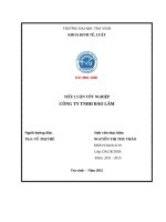 Báo cáo thực tập tốt nghiệp chuyên ngành kinh tế kế toán quản trị (586) 