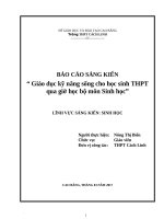 SKKN giáo dục kĩ năng sống qua môn sinh học 