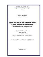 Quản lý hoạt động xây dựng văn hóa nhà trường ở trường trung học phổ thông đồng hới, thành phố đồng hới, tỉnh quảng bình 