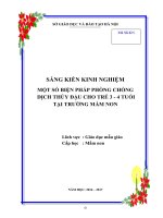 MỘT SỐ BIỆN PHÁP PHÒNG CHỐNG  DỊCH THỦY ĐẬU CHO TRẺ 3  4 TUỔI  TẠI TRƯỜNG MẦM NON