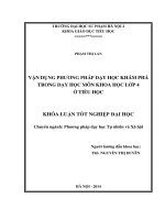 Vận dụng phương pháp dạy học khám phá trong dạy học môn khoa học lớp 4 ở tiểu học