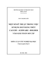 Một số kỹ thuật trong việc áp dụng bất đẳng thức cauchy   schwarz   holder vào toán sơ cấp