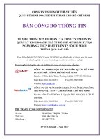 VỀ VIỆC THOÁI VỐN CỔ PHẦN CỦA CÔNG TY TNHH MTV QUẢN LÝ KINH DOANH NHÀ TP HỒ CHÍ MINH ĐẦU TƯ TẠI NGÂN HÀNG TMCP PHÁT TRIỂN TP HỒ CHÍ MINH THÔNG QUA ĐẤU GIÁ