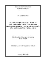 Đánh giá hiện trạng và đề xuất giải pháp giảm thiểu ô nhiễm môi trường không khí tại khu công nghiệp hòa khánh, thành phố đà nẵng (tt) 