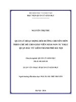 Quản lý hoạt động bồi dưỡng chuyên môn theo chủ đề cho giáo viên mầm non tư thục quận bắc từ liêm thành phố  hà nội  