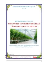 Dự án nông nghiệp và chế biến thực phẩm công nghệ cao yuna 