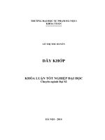 Khoá luận tốt nghiệp Đại học chuyên ngành Đại số Dãy khớp