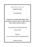Đánh giá thành tích nhân viên tại trung tâm kỹ thuật tiêu chuẩn đo lường chất lượng 2 (tt) 