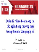 Quản lý rủi ro hoạt động tại các ngân hàng thương mại trong thời đại công nghệ số