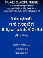 Di dân, nghèo Di dân, nghèo đói và môi tr à môi trường đô thị : Hà Nội và Thành ph và Thành phố Hồ Chí Minh Chí Min