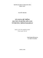 Xây dựng hệ thống bài tập có hướng dẫn giải về phương trình parabolic