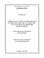 Nghiên cứu các nhân tố ảnh hưởng đến sự thỏa mãn công việc của nhân viên tại ủy ban nhân dân thành phố buôn ma thuột (tt) 