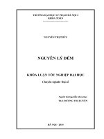 Khoá luận tốt nghiệp Đại học chuyên ngành  Đại số Nguyên lý đếm