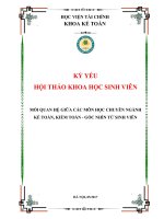 MỐI QUAN HỆ GIỮA CÁC MÔN HỌC CHUYÊN NGÀNH KẾ TOÁN, KIỂM TOÁN - GÓC NHÌN TỪ SINH VIÊN