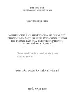 Nghiên cứu ảnh hưởng của sự giam giữ phonon lên một số hiệu ứng cộng hưởng do tương tác của electron phonon trong giếng lượng tử  tt