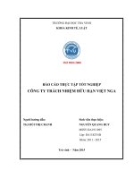BÁO CÁO THỰC TẬP TỐT NGHIỆP  CÔNG TY TRÁCH NHIỆM HỮU HẠN VIỆT NGA