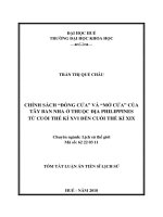 Chính sách đóng cửa và mở cửa của tây ban nha ở thuộc địa philippines từ cuối thế kỉ XVI đến cuối thế kỉ XIX (tt)