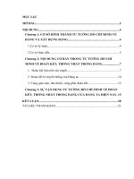 TIỂU LUẬN HCM   tư TƯỞNG hồ CHÍ MINH về đoàn kết, THỐNG NHẤT TRONG ĐẢNG