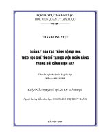 Quản lý đào tạo trình độ Đại học theo học chế tín chỉ  tại Học viện Ngân hàng trong bối cảnh hiện nay (Luận văn thạc sĩ)