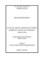 Xây dựng chương trình truyền thông marketing cho dự án nesthome 1 tại đà nẵng (tt) 