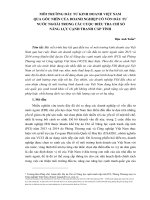 MÔI TRƯỜNG ĐẦU TƯ KINH DOANH VIỆT NAM QUA GÓC NHÌN CỦA DOANH NGHIỆP CÓ VỐN ĐẦU TƯ NƯỚC NGOÀI TRONG CÁC CUỘC ĐIỀU TRA CHỈ SỐ NĂNG LỰC CẠNH TRANH CẤP TỈNH