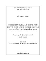 Nghiên cứu sự hài lòng sinh viên đối với chất lượng dịch vụ đào tạo tại trường cao đẳng bình định (tt) 