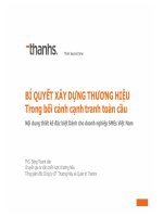 Bí quyết xây dựng thương hiệu trong bối cảnh cạnh tranh toàn cầu