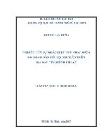 nghiên cứu sự khác biệt thu nhập giữa hộ nông dân với hộ ngƣ dân trên địa bàn tỉnh bình thuận 