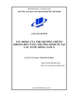 tác động của thị trường chứng khoán đến tăng trưởng kinh tế tại các nước đông nam á