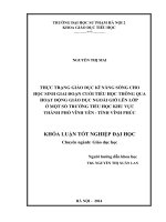 Thực trạng giáo dục kĩ năng sống cho học sinh giai đoạn cuối tiểu học thông qua hoạt động giáo dục ngoài giờ lên lớp ở một số trường tiểu học khu vực thành phố vĩnh yên   tỉnh vĩnh phúc