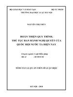 Hoàn thiện quy trình, thủ tục ban hành nghị quyết của Quốc hội nước ta hiện nay tt