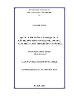 Quản lý hoạt động bồi dưỡng cán bộ quản lý các trường mầm non quận hoàng mai, thành phố hà nội theo hướng chuẩn hóa 