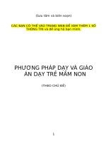 PHƯƠNG PHÁP DẠY VÀ GIÁO ÁN DẠY TRẺ MẦM NON (CÁC CHỦ ĐỀ)