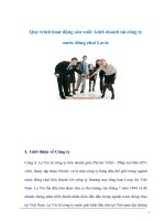 Quy trình hoạt động sản xuất  kinh doanh tại công ty nước đóng chai lavie