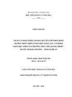 Quản lý hoạt động ngoài giờ lên lớp theo định hướng phát triển toàn diện năng lực và phẩm chất người học của trường THCS tôn quang phiệt   huyện thanh chương   tỉnh nghệ an 