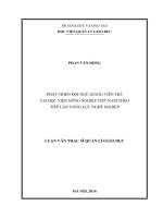Phát triển đội ngũ giảng viên trẻ  tại học viện nông nghiệp việt nam theo tiếp cận năng lực nghề nghiệp 