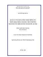 Quản lý ứng dụng công nghệ thông tin trong hoạt động giáo dục trẻ ở trường mầm non tân triều huyện thanh trì   hà nội 