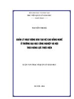 Quản lý hoạt động đào tạo hệ cao đẳng nghề ở trường đại học công nghiệp hà nội theo năng lực thực hiện 