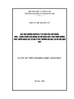 Dạy học Những nguyên lý cơ bản của chủ nghĩa Mác  Lênin (phần CNXH KH) theo định hướng phát triển năng lực tự học ở các trường đại học tại Hà Nội hiện nay
