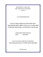 Quản lý hoạt động dạy học môn toán theo hướng phát triển năng lực của học sinh ở trường trung học cơ sở hà huy tập, hà nội  