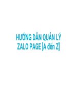Ebook hướng dẫn quản lý zalo page từ A đến Z  và Zalo Marketing