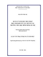 Quản lý giáo dục hòa nhập  học sinh khuyết tật trí tuệ tại trường tiểu học bình minh , hà nội 