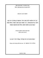 Quản lý hoạt động tổ chuyên môn ở các trường THCS huyện phù cừ, tỉnh hưng yên theo định hướng đổi mới giáo dục 
