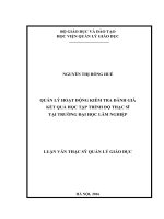 Quản lý hoạt động kiểm tra đánh giá kết quả học tập trình độ thạc sĩ tại trường đại học lâm nghiệp 
