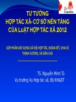 TƯ TƯỞNG HỢP TÁC XÃ- CƠ SỞ NỀN TẢNG CỦA LUẬT HỢP TÁC XÃ 2012