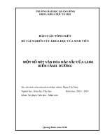 Tiểu luận MỘT số nét văn hóa đặc sắc của LÀNG BIỂN CẢNH  DƯƠNG